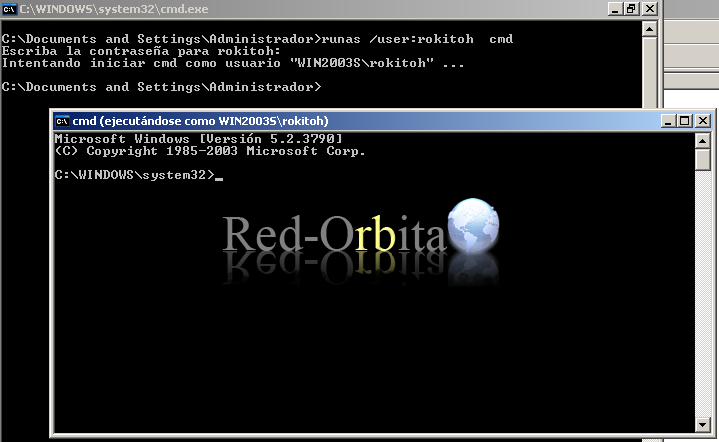 Iniciar sesión desde consola en Windows con Runas