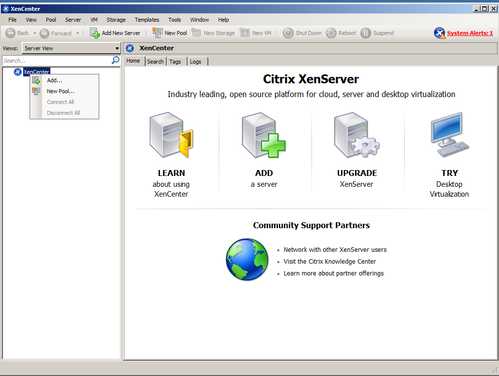 Añadir un host Xen Server a XenCenter