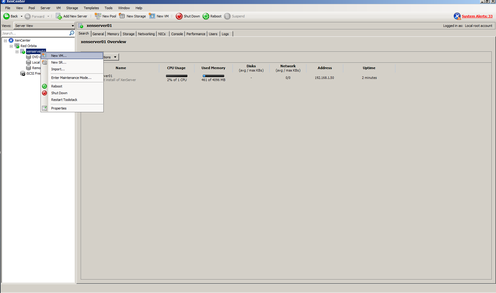 Instalar maquina virtual desde XenCenter