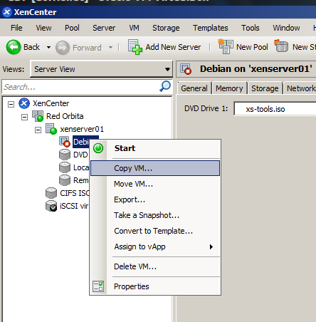 Clonar maquina virtual XenServer