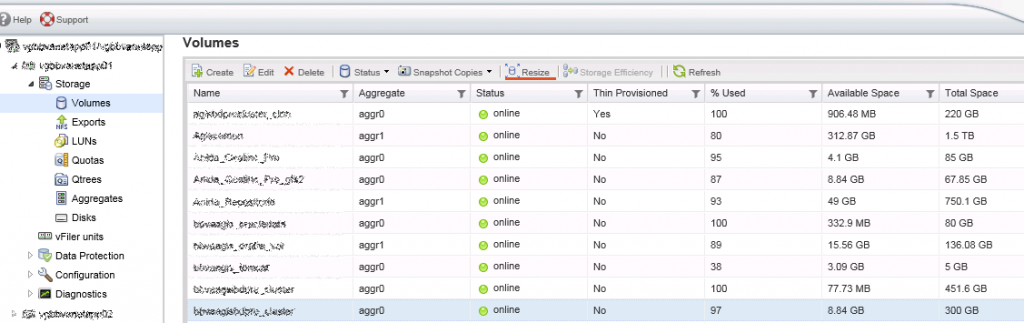 Ampliar volumen/LUN Netapp y redimensionar volumen LVM