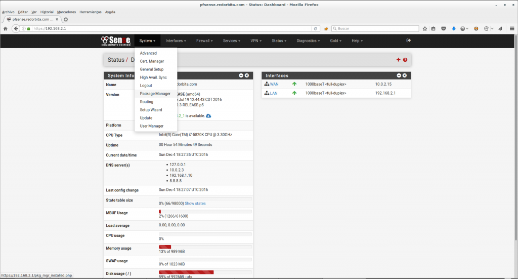 Como instalar y configurar  Squid Transparent Proxy en pfSense