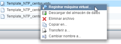 Registrar una máquina virtual o template en vCenter Server