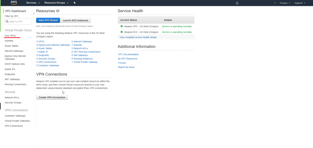 Creación de una subred en la VPC AWS