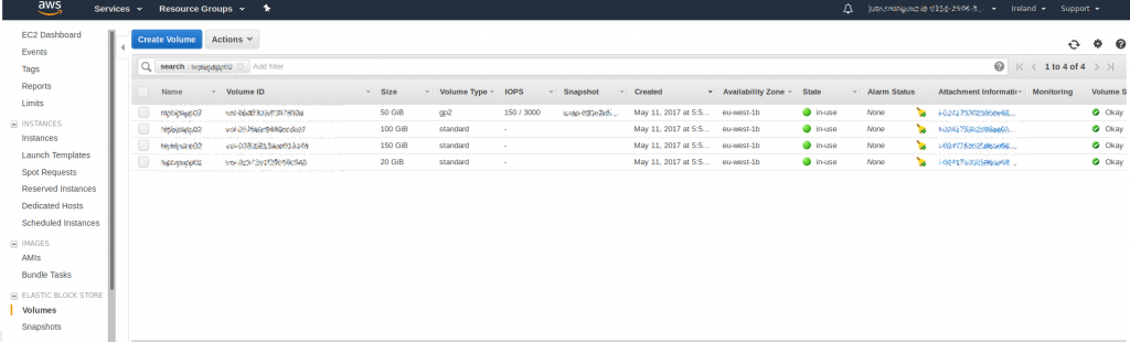 Crear snapshot en AWS