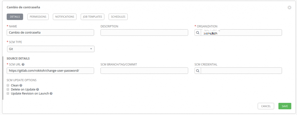 Cambio de contraseña en GNU/Linux con Ansible AWX