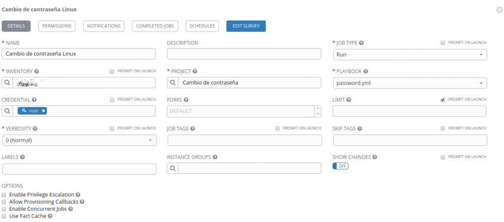 Cambio de contraseña en GNU/Linux con Ansible AWX