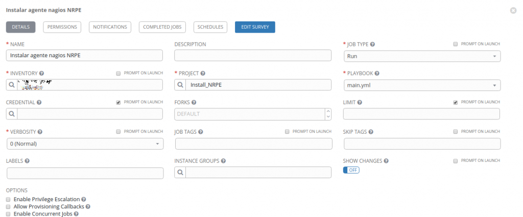 Automatización de instalación de agente NRPE con Ansible AWX