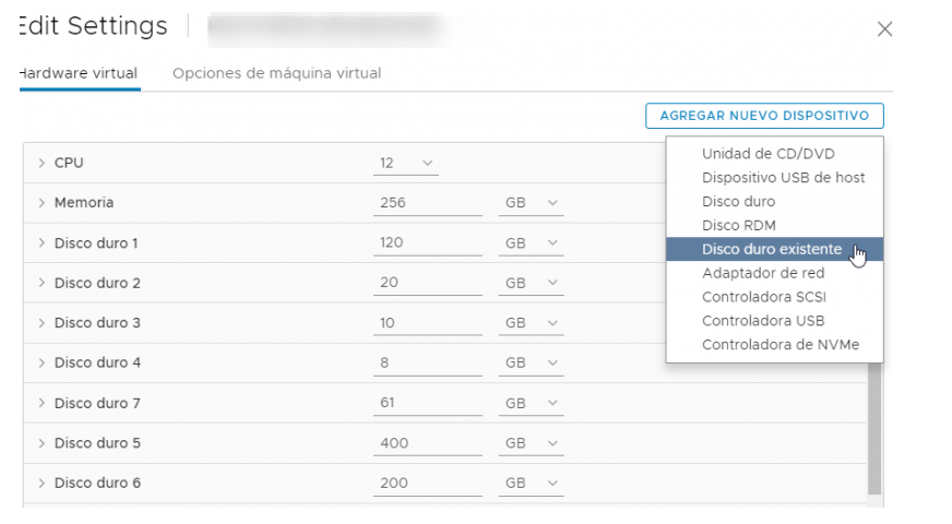 Migrar LVM de un servidor a otro en VMware
