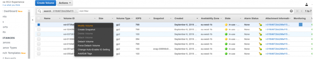 Ampliar Volumen de GNU/Linux en AWS