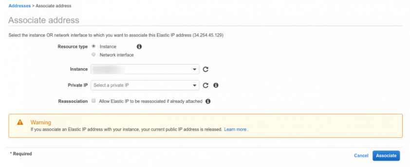 Configurar Elastic IP en AWS