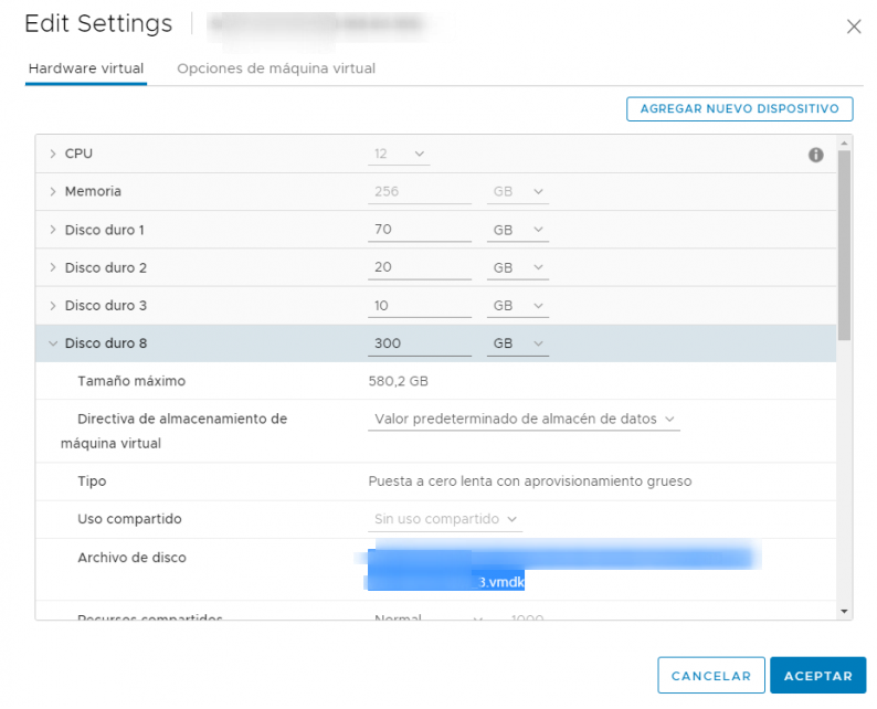 Migrar LVM de un servidor a otro en VMware