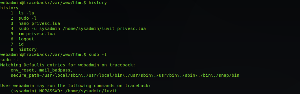 HackTheBox – Traceback Writeup