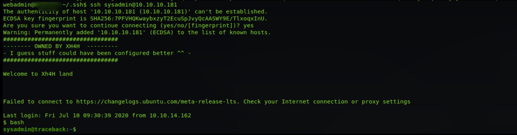 HackTheBox – Traceback Writeup