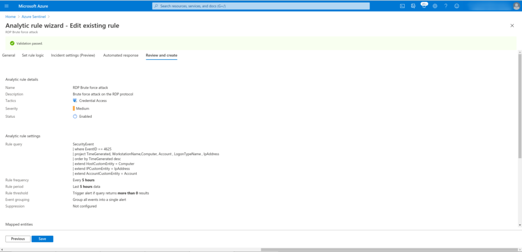 Detectar ataque Fuerza bruta RDP en Azure Sentinel