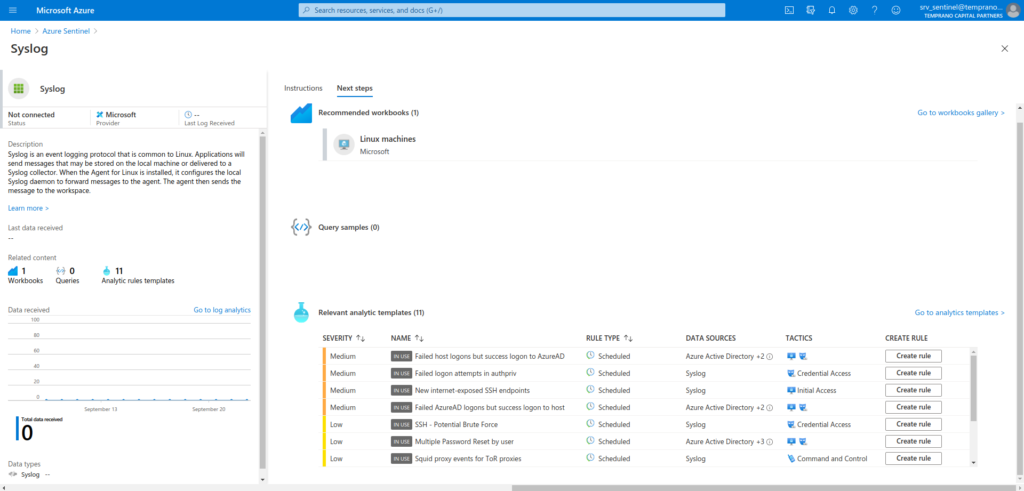 Configurar reenviador de Syslog en Azure Sentinel