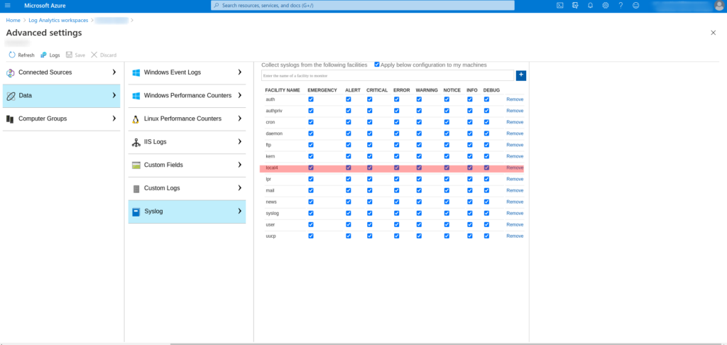 Configurar reenviador de Syslog en Azure Sentinel