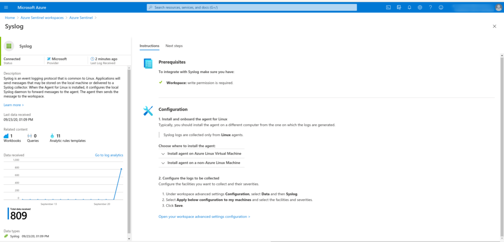 Configurar reenviador de Syslog en Azure Sentinel