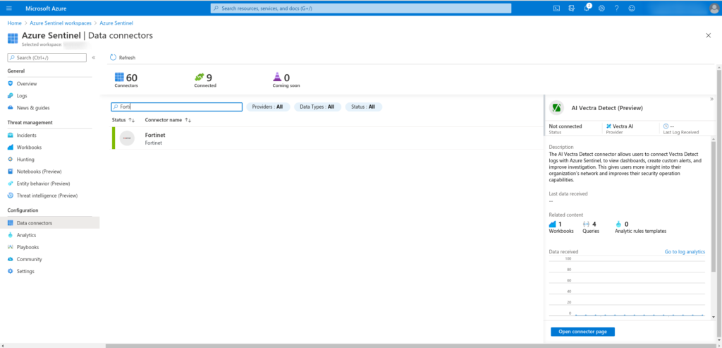 Conectar datos de Fortinet a Azure Sentinel