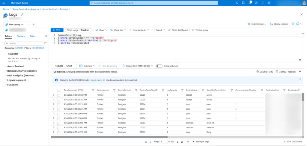 Conectar datos de Fortinet a Azure Sentinel