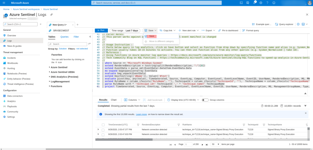 Parsear sysmon en Azure Sentinel