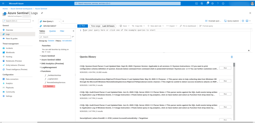 Parsear sysmon en Azure Sentinel