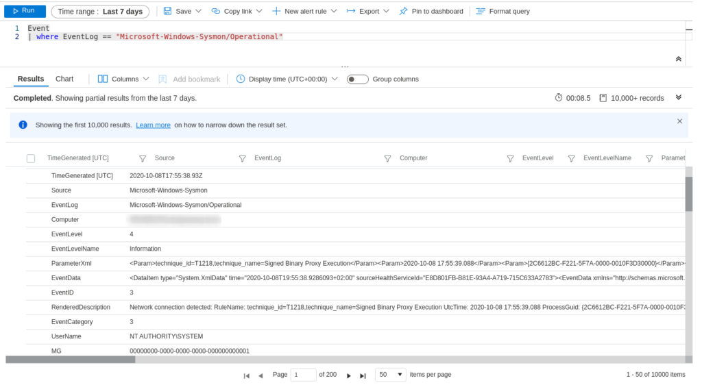 Parsear sysmon en Azure Sentinel