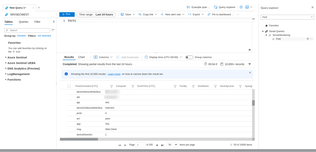 Parsear logs de Fortigate en Azure Sentinel