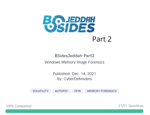 Cyberdefenders – BSidesJeddah-Part2 writeup