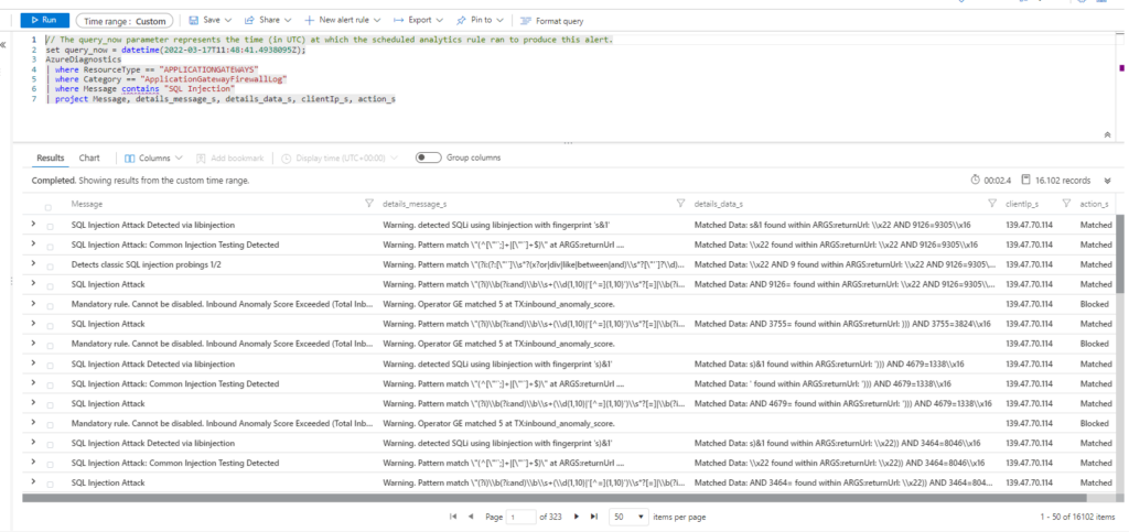 Azure Sentinel – Detectar SQL Injection