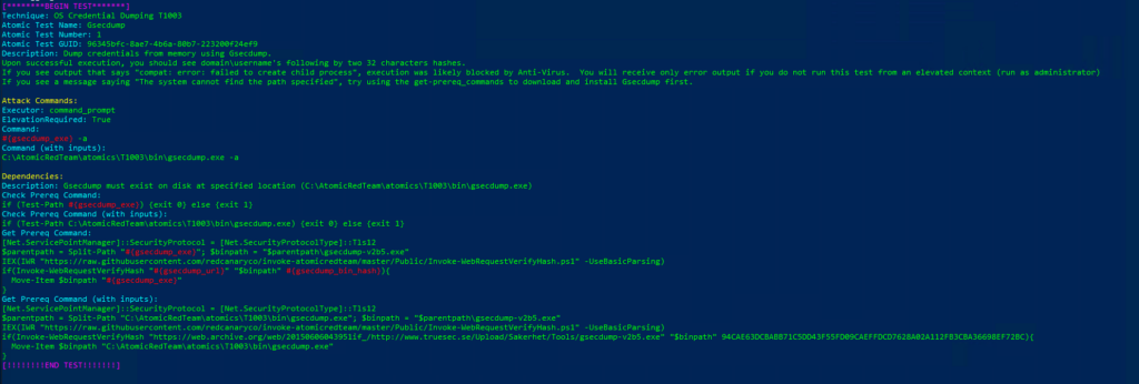 Emulación de ataques mediante Atomic Red Team y Detección con Azure Sentinel Parte 1 (ATT&CK T1003)