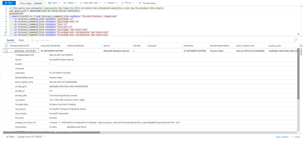 Emulación de ataques mediante Atomic Red Team y Detección con Azure Sentinel Parte 1 (ATT&CK T1003)