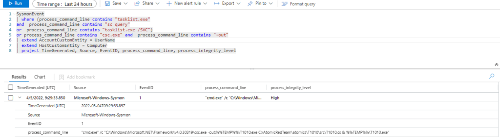 Emulación de ataques mediante Atomic Red Team y Detección con Azure Sentinel Parte 2  (ATT&CK T1006, T1007, T1010, T1012)