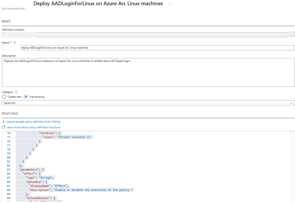 Implementación Automática de la Extensión AADLoginForLinux en Azure Arc mediante Azure Policy
