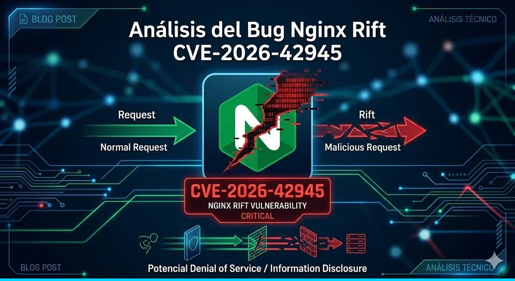 Nginx Rift (CVE-2026-42945): RCE via heap overflow en ngx_http_rewrite_module