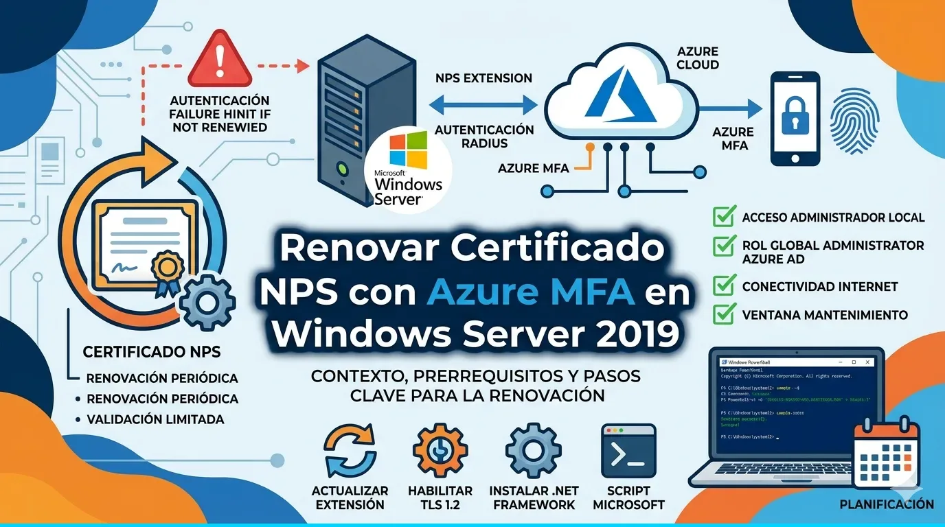 Renovar certificado NPS con Azure MFA en Windows Server 2019
