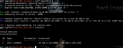 XSSF Aurora exploit